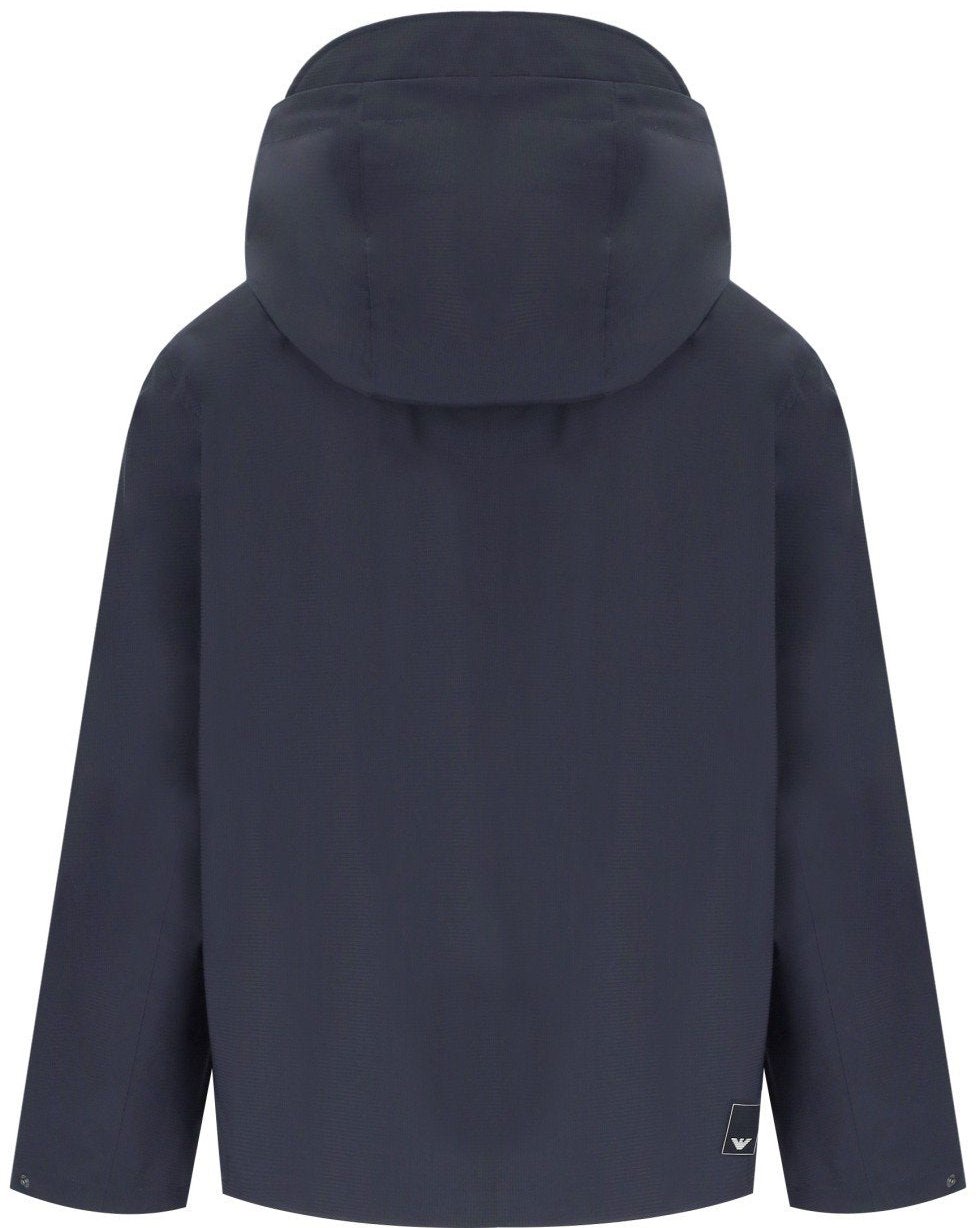 Emporio Armani EMPORIO ARMANI TRAVEL ESSENTIAL NAVY HOODED JACKET Blauw
