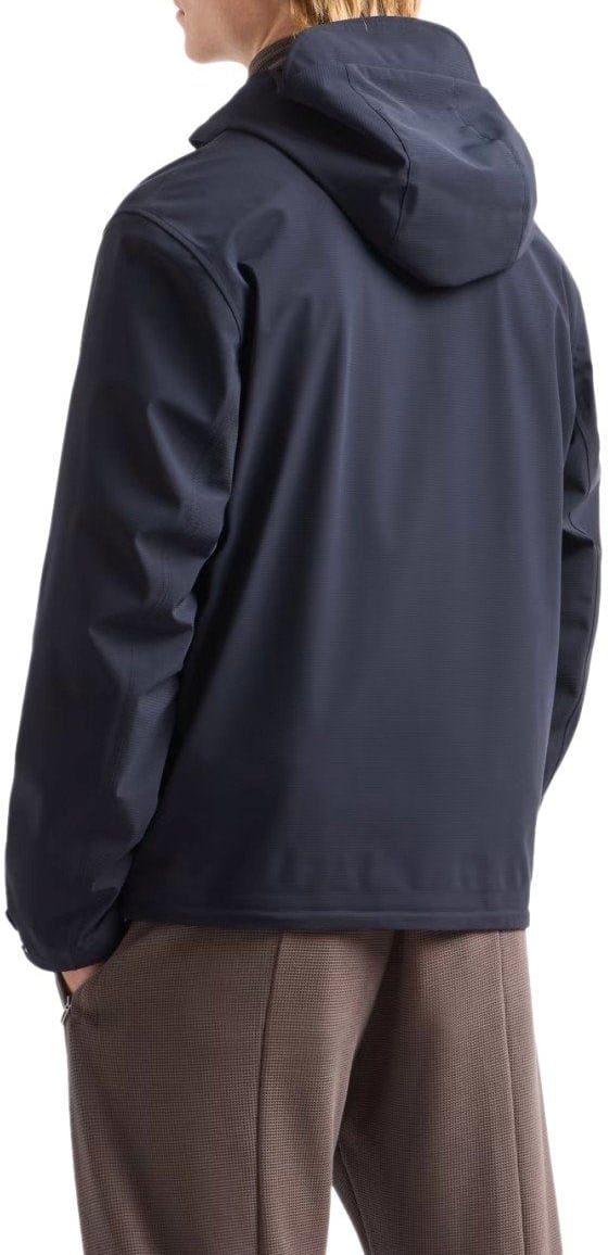 Emporio Armani EMPORIO ARMANI TRAVEL ESSENTIAL NAVY HOODED JACKET Blauw