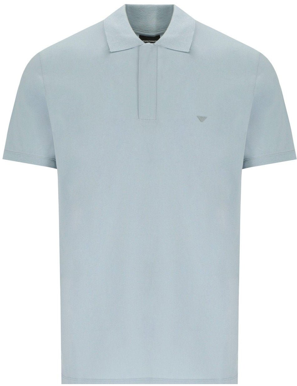 Emporio Armani EMPORIO ARMANI TRAVEL ESSENTIAL LIGHT BLUE POLO SHIRT Lichtblauw