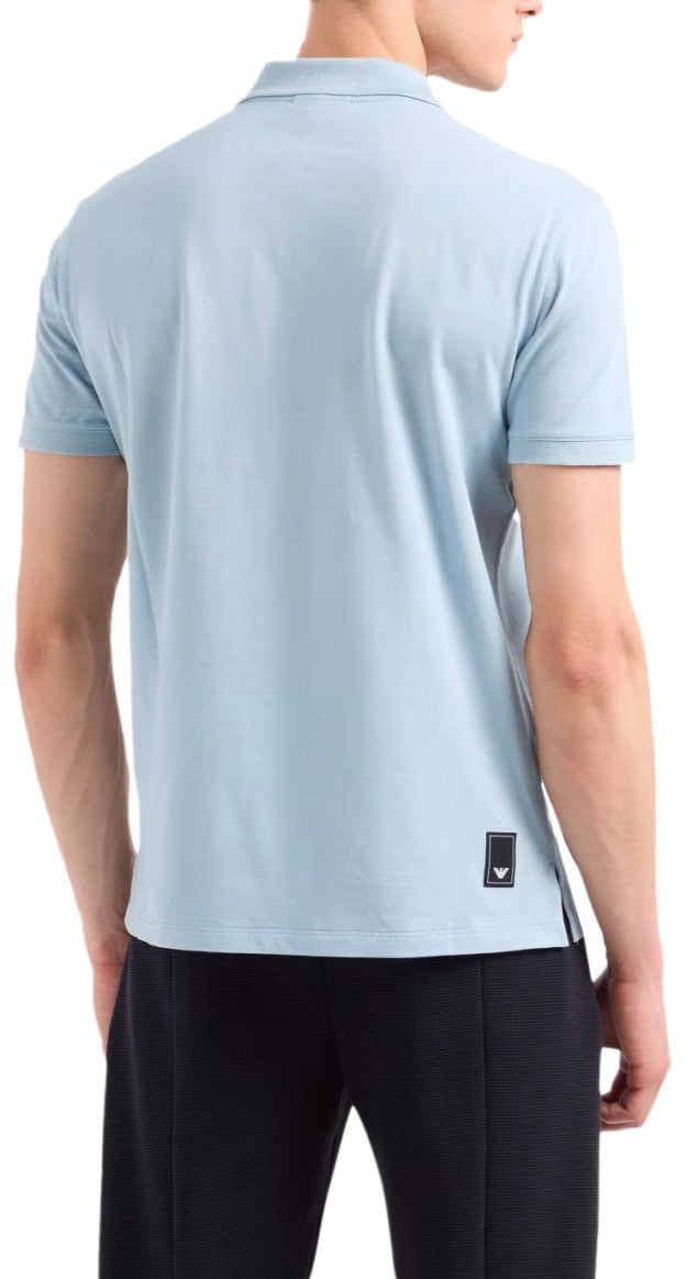 Emporio Armani EMPORIO ARMANI TRAVEL ESSENTIAL LIGHT BLUE POLO SHIRT Lichtblauw