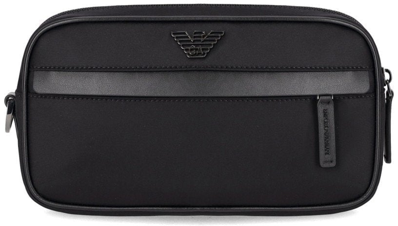 Emporio Armani EMPORIO ARMANI NYLON TOILETRY BAG Zwart