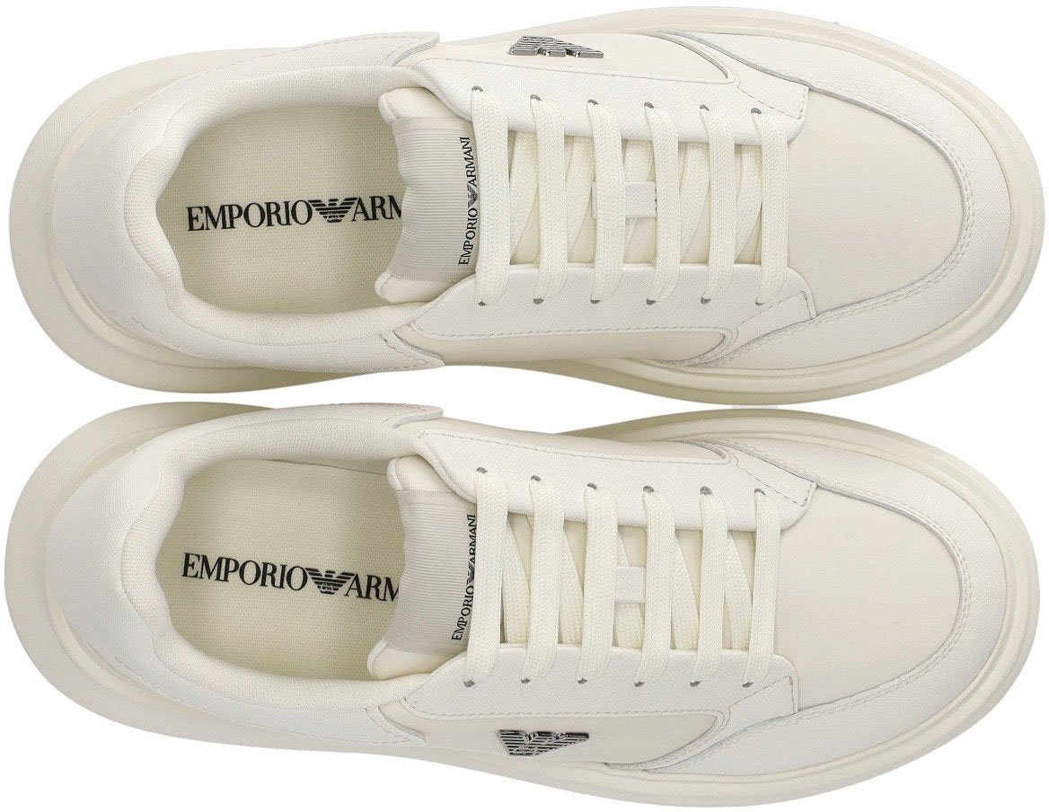 Emporio Armani EMPORIO ARMANI SAFFIANO SNEAKER Wit