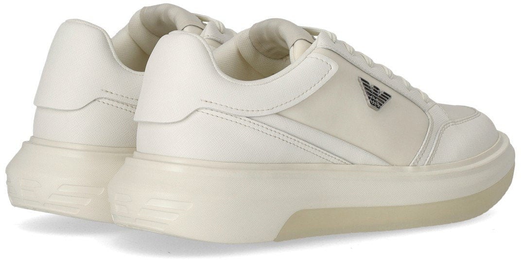 Emporio Armani EMPORIO ARMANI SAFFIANO SNEAKER Wit