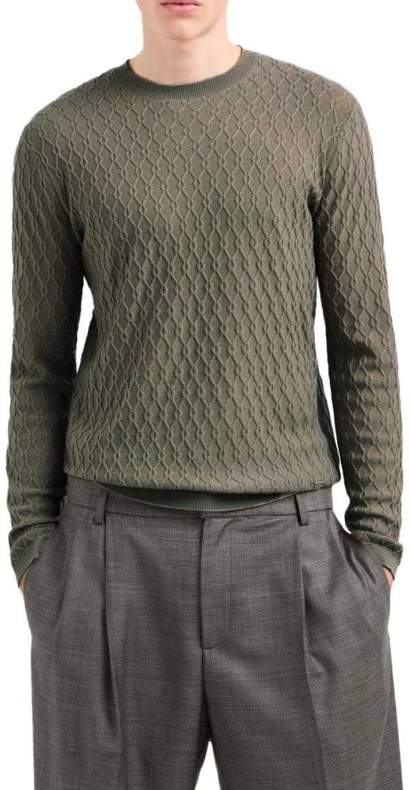 Emporio Armani EMPORIO ARMANI MILITARY CREWNECK SWEATER Groen