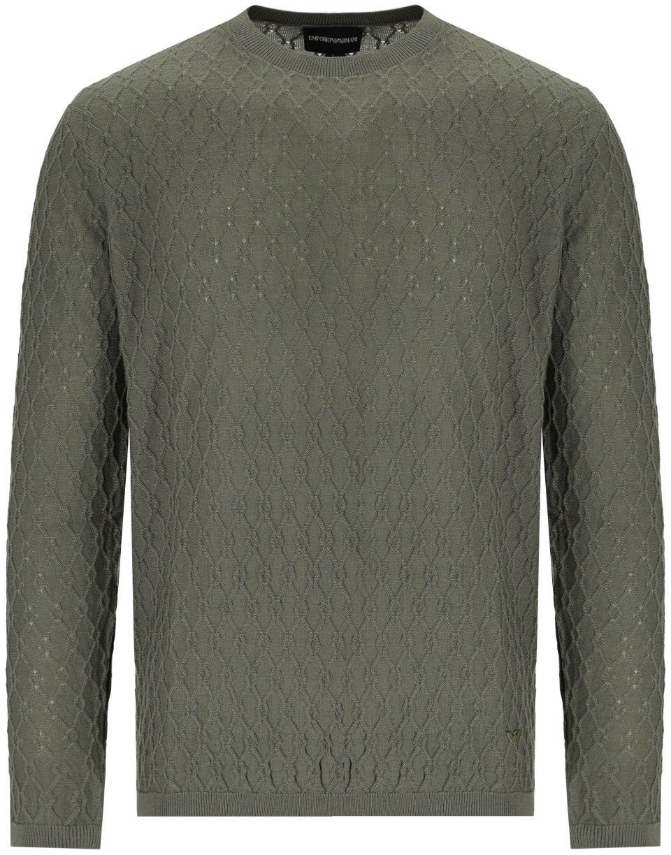 Emporio Armani EMPORIO ARMANI MILITARY CREWNECK SWEATER Groen