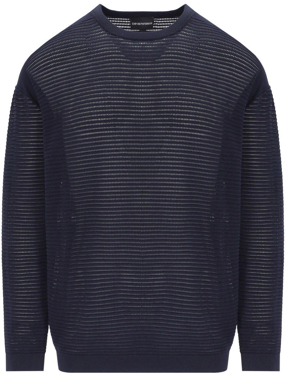 Emporio Armani EMPORIO ARMANI NAVY CREWNECK JUMPER Blauw