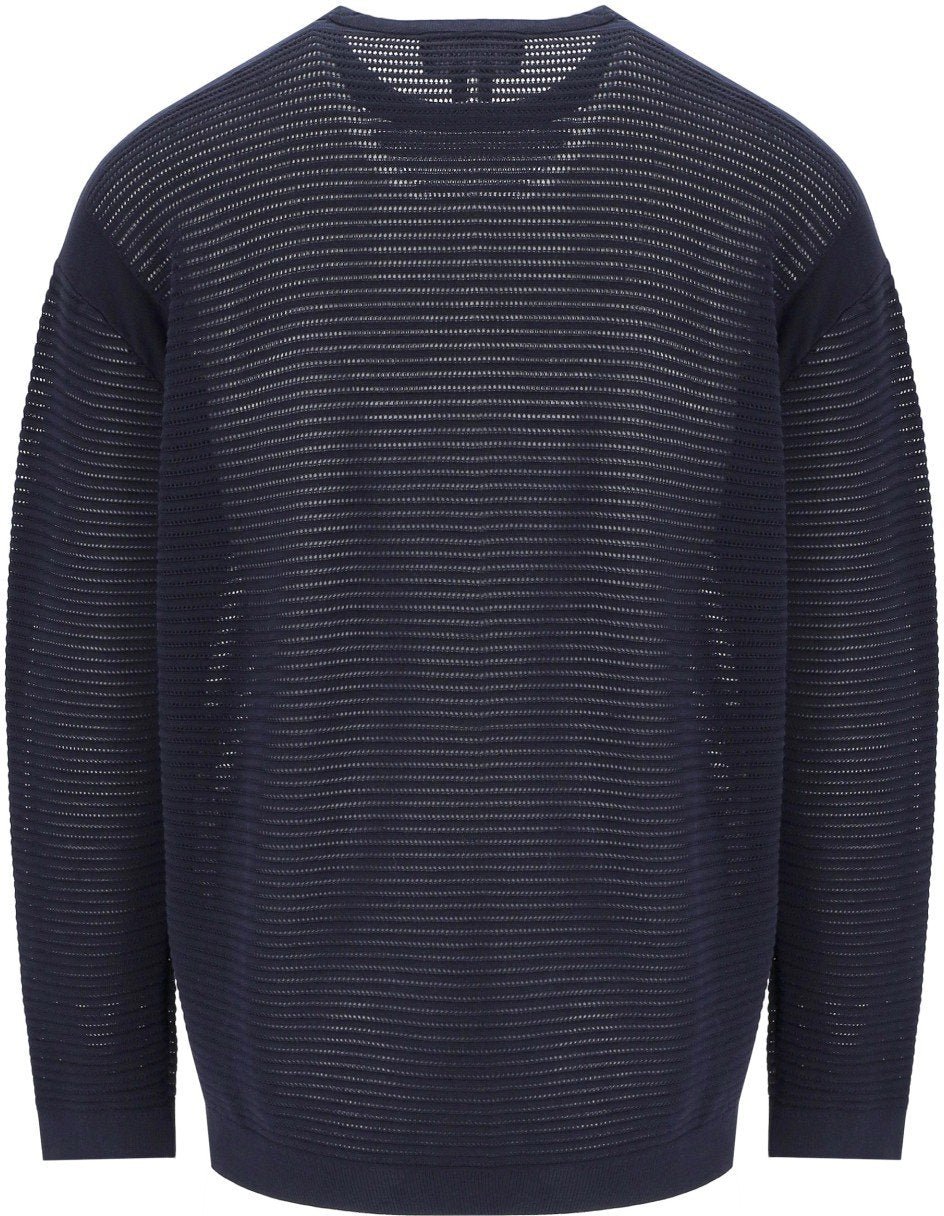 Emporio Armani EMPORIO ARMANI NAVY CREWNECK JUMPER Blauw