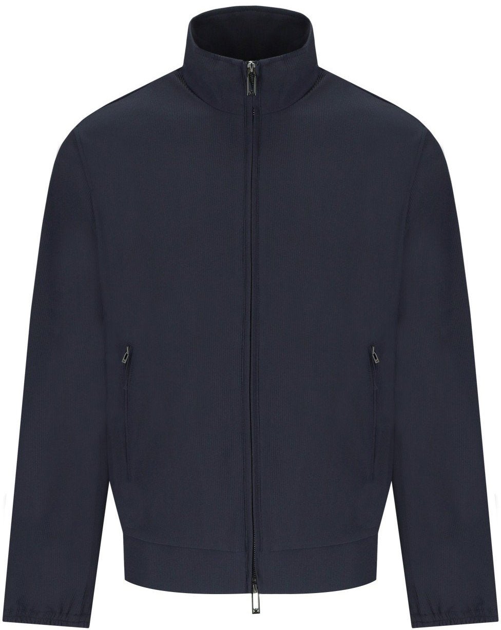 Emporio Armani EMPORIO ARMANI NAVY RIBBED JACKET Blauw