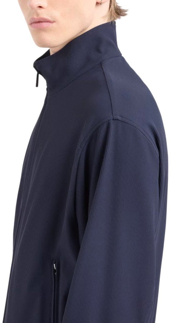 Emporio Armani EMPORIO ARMANI NAVY RIBBED JACKET Blauw