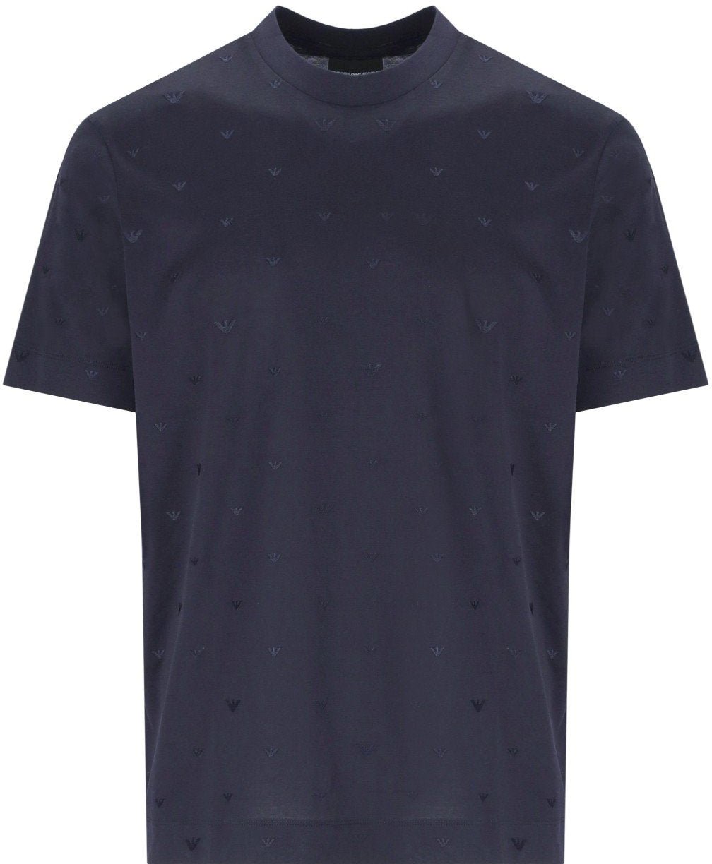 Emporio Armani EMPORIO ARMANI MONOGRAM NAVY T-SHIRT Blauw