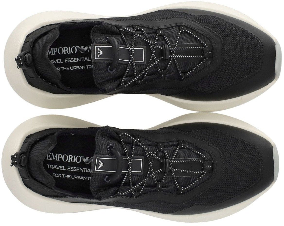 Emporio Armani EMPORIO ARMANI TRAVEL ESSENTIAL SNEAKER Zwart