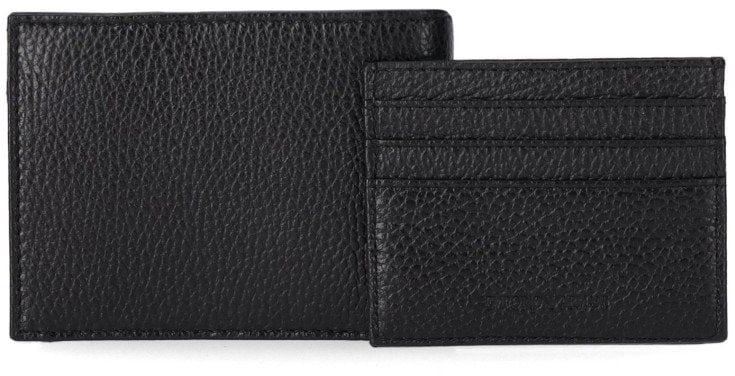 Emporio Armani EMPORIO ARMANI WALLET+CARD HOLDER SET Zwart