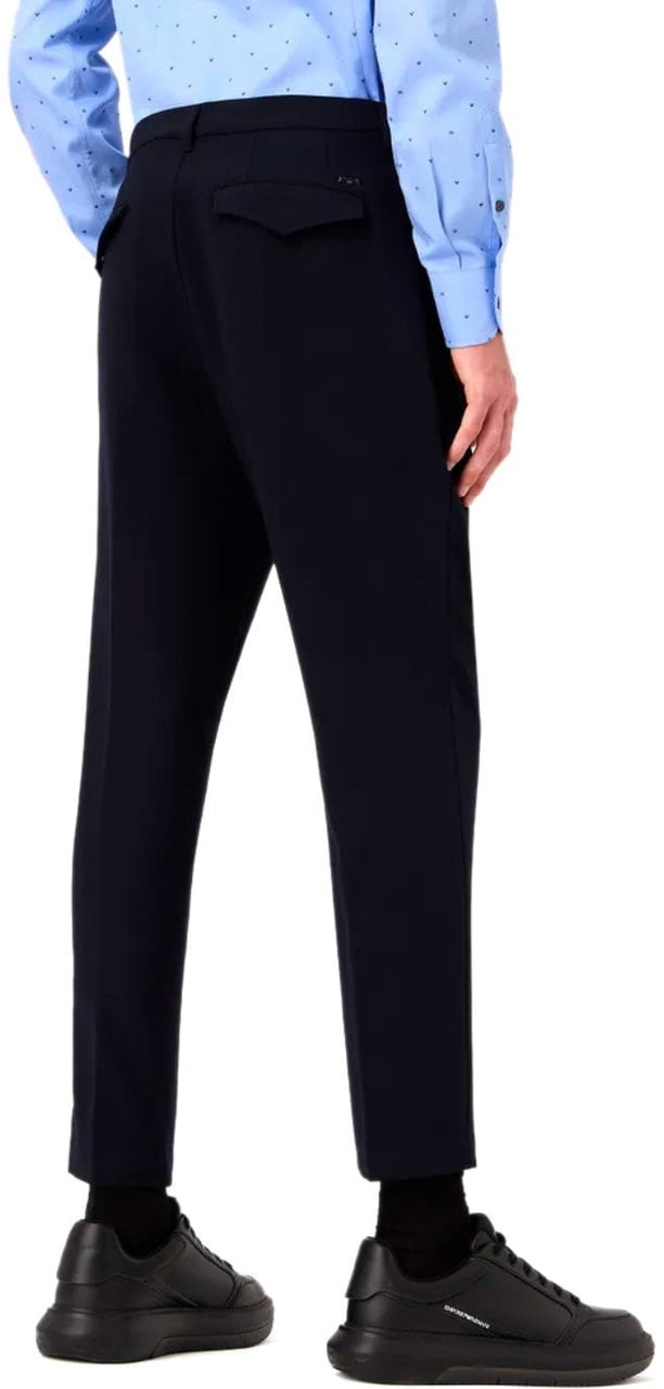 Emporio Armani EMPORIO ARMANI NAVY VISCOSE BLEND PANTS Blauw