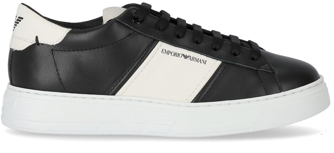 Emporio Armani EMPORIO ARMANI WHITE SNEAKER WITH LOGO Zwart