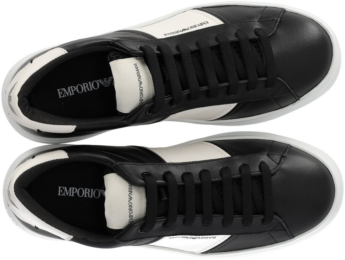 Emporio Armani EMPORIO ARMANI WHITE SNEAKER WITH LOGO Zwart