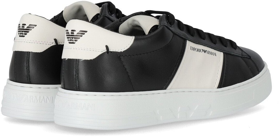 Emporio Armani EMPORIO ARMANI WHITE SNEAKER WITH LOGO Zwart