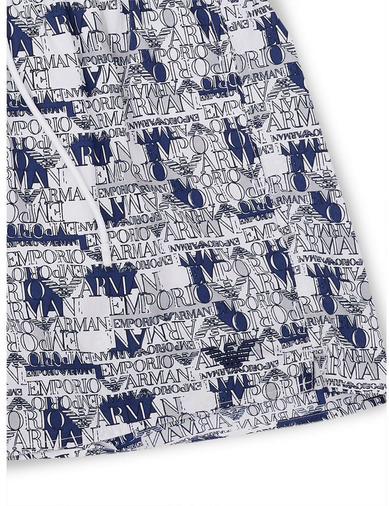 Emporio Armani White Polyester Swim Shorts Wit
