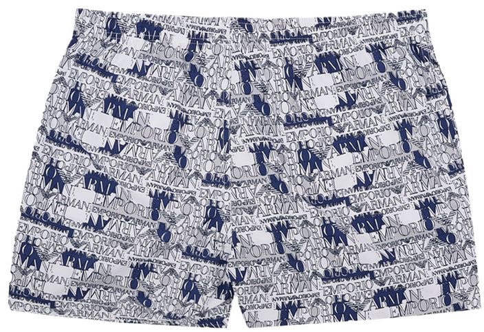 Emporio Armani White Polyester Swim Shorts Wit