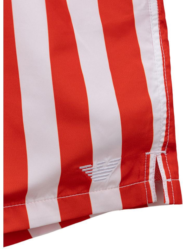 Emporio Armani Emporio Armani Red Polyester Swim Shorts Rood