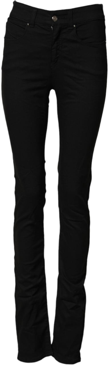 Emporio Armani Armani Jeans Black Mid Waist Cotton Stretch Skinny Denim Jeans Zwart