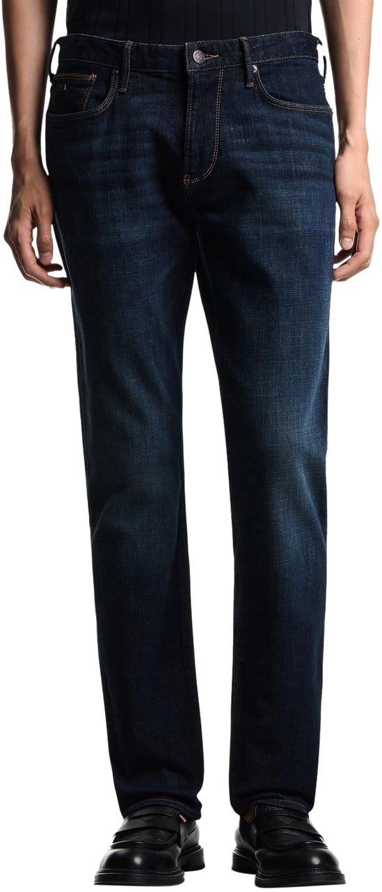 Emporio Armani Heren Slim-fit Jeans Blauw Groen
