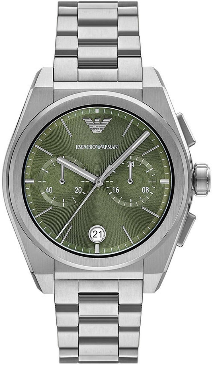 Emporio Armani Armani AR11640 Herenhorloge Grijs/Groen - Tijdloos Design Grijs