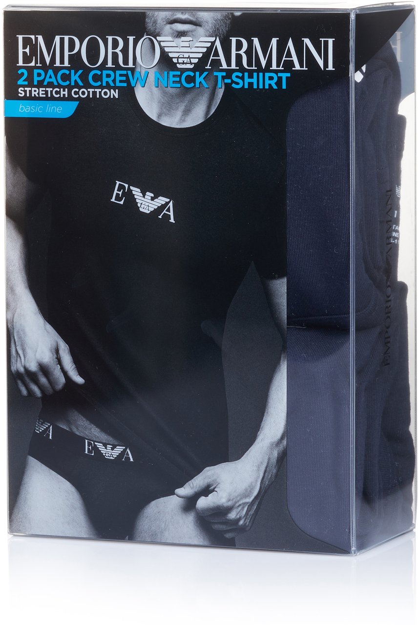 Emporio Armani T-Shirt 2er Pack marine Blauw