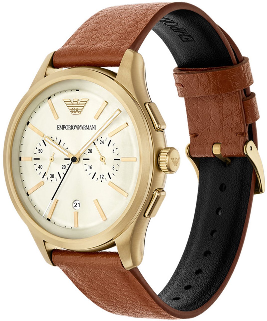 Emporio Armani - Horloge - Crème Neutraal
