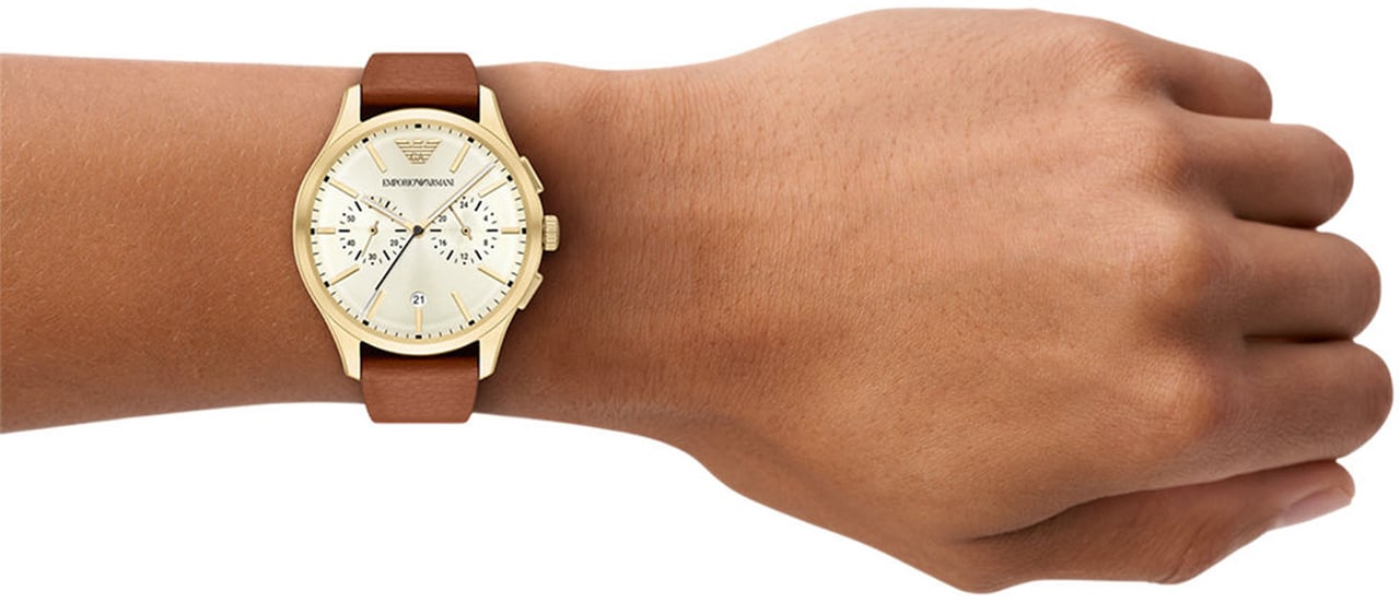 Emporio Armani - Horloge - Crème Neutraal