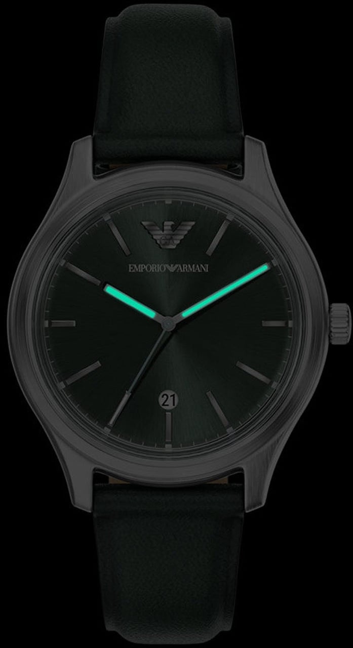 Emporio Armani - Horloge - Donkergroen Divers
