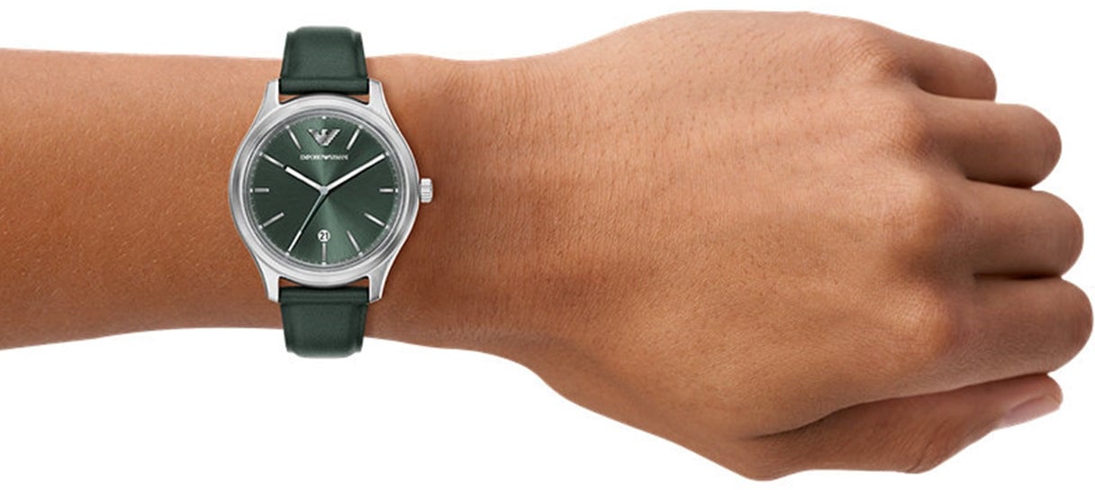 Emporio Armani - Horloge - Donkergroen Divers