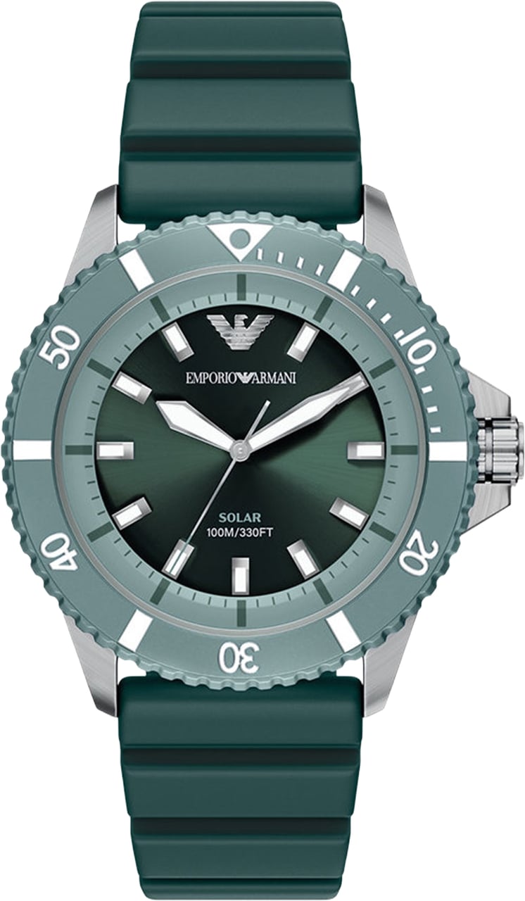 Emporio Armani - Horloge - Donkergroen Divers