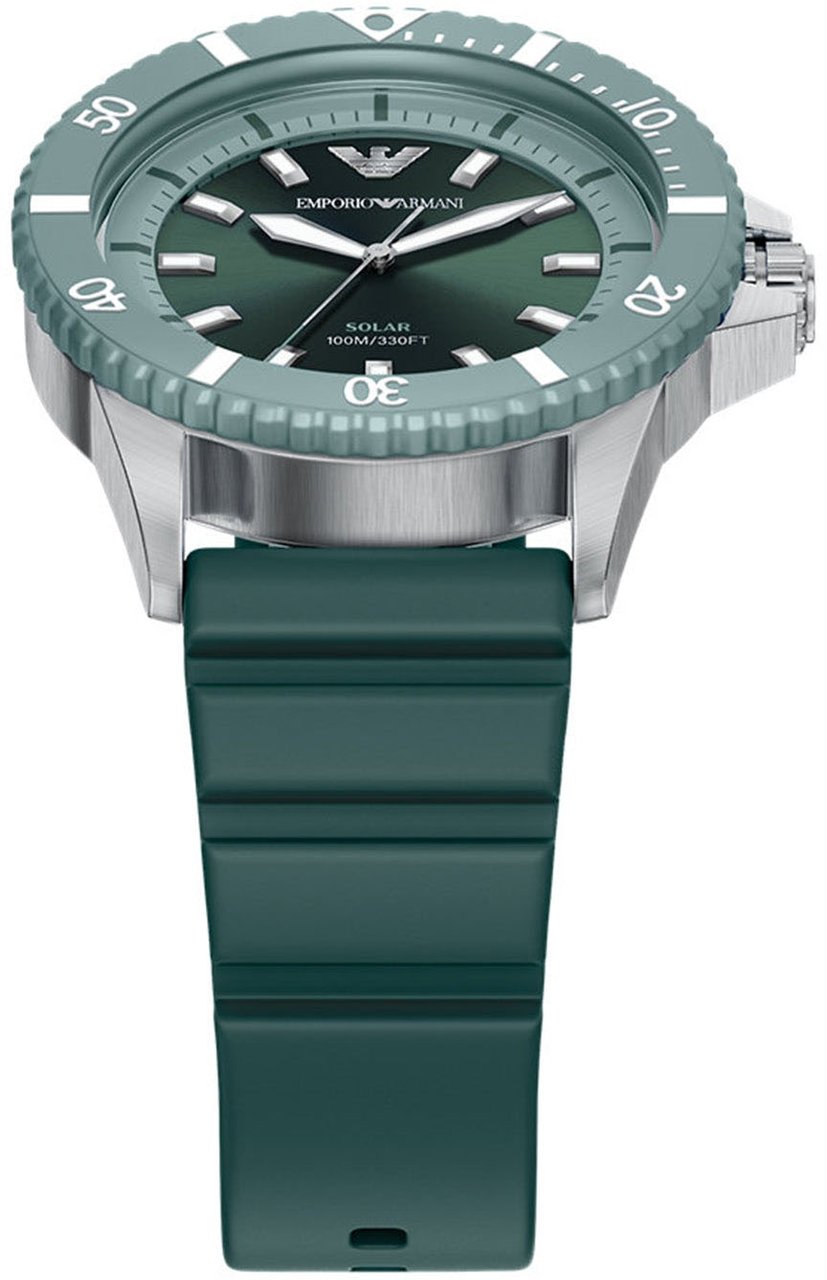 Emporio Armani - Horloge - Donkergroen Divers