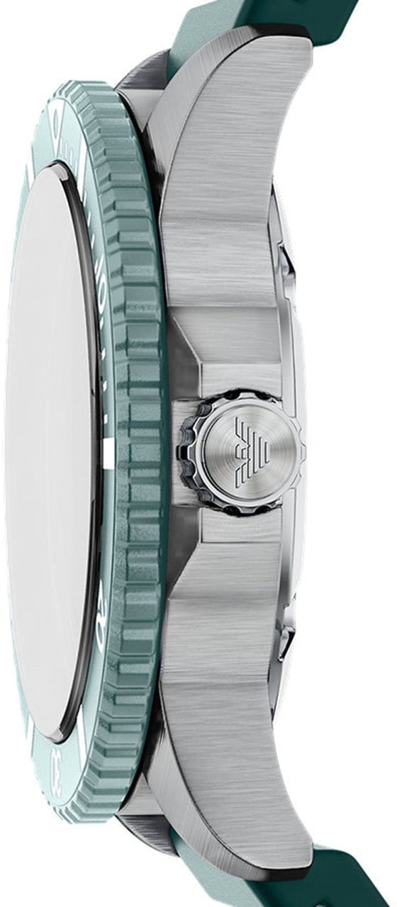 Emporio Armani - Horloge - Donkergroen Divers