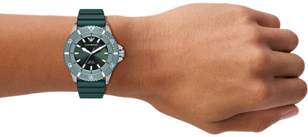 Emporio Armani - Horloge - Donkergroen Divers