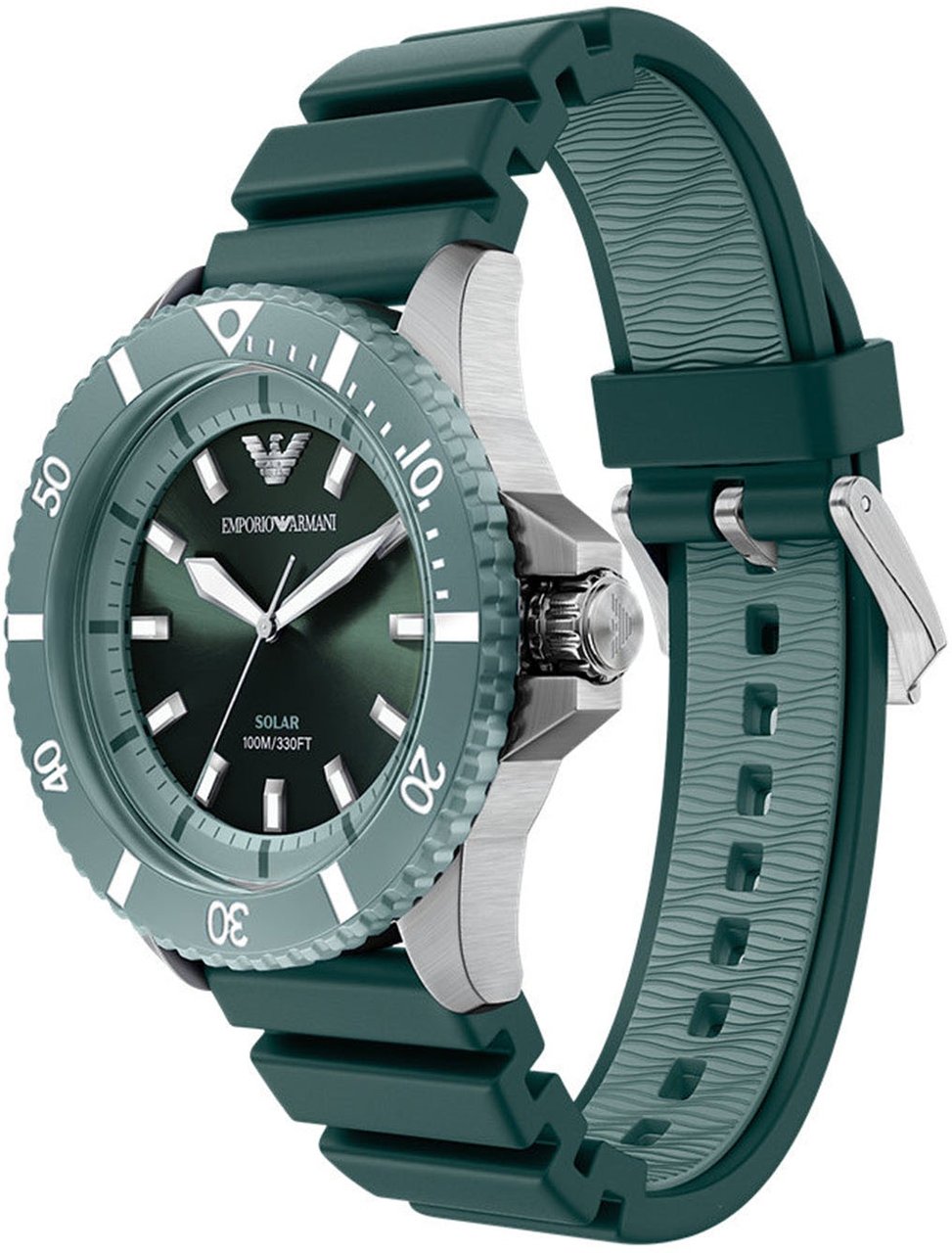 Emporio Armani - Horloge - Donkergroen Divers