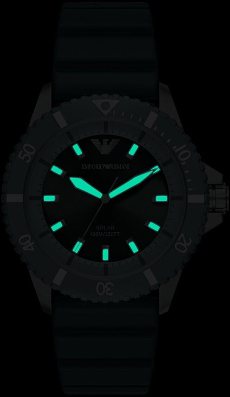 Emporio Armani - Horloge - Donkergroen Divers