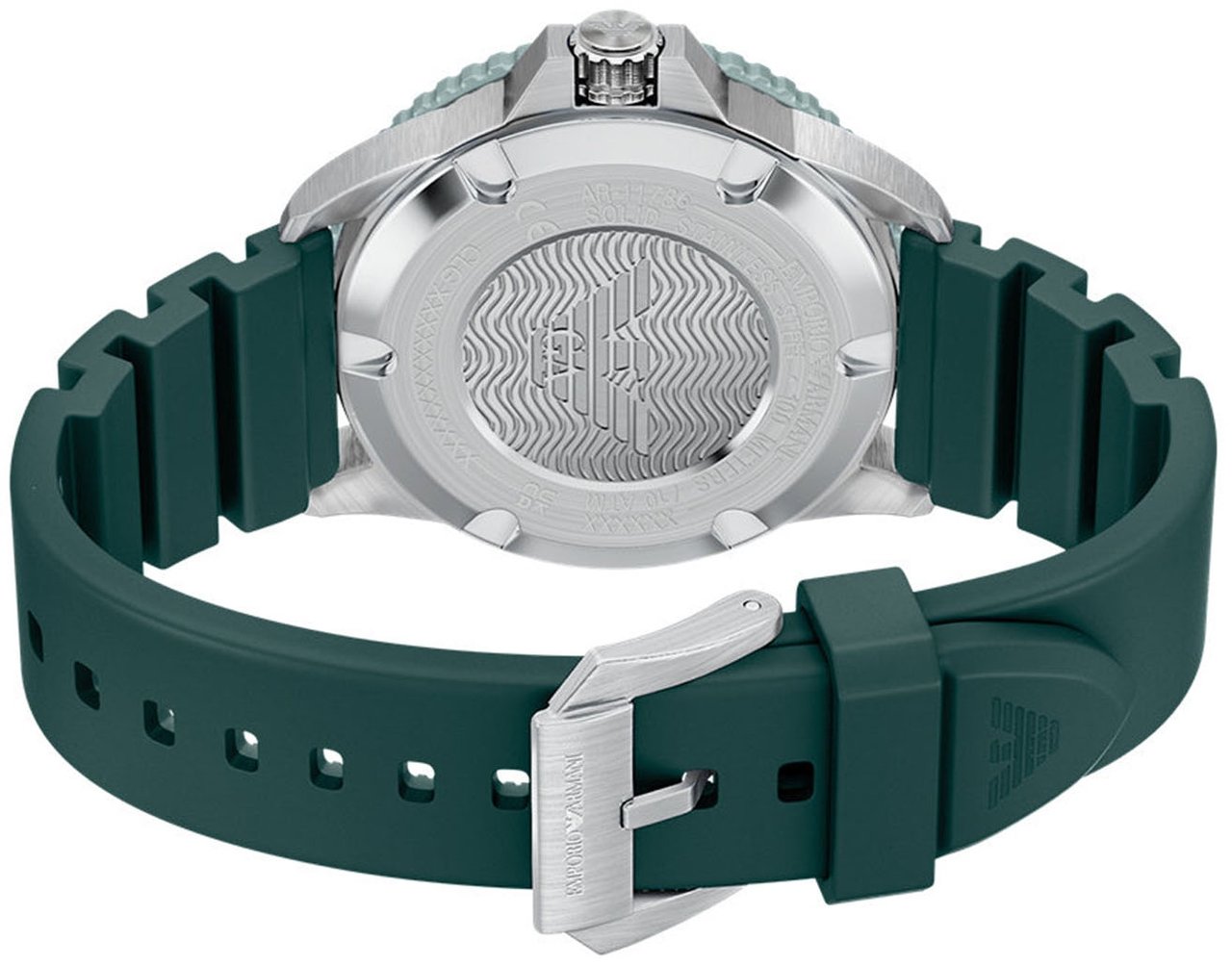 Emporio Armani - Horloge - Donkergroen Divers