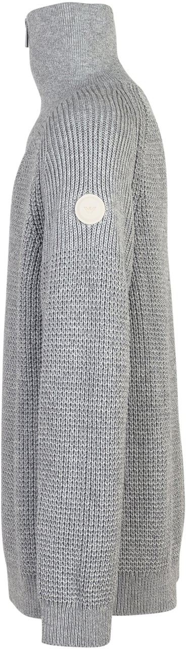 Emporio Armani Emporio Armani Maglione Grigio da Bambino con Mezza Zip Grijs