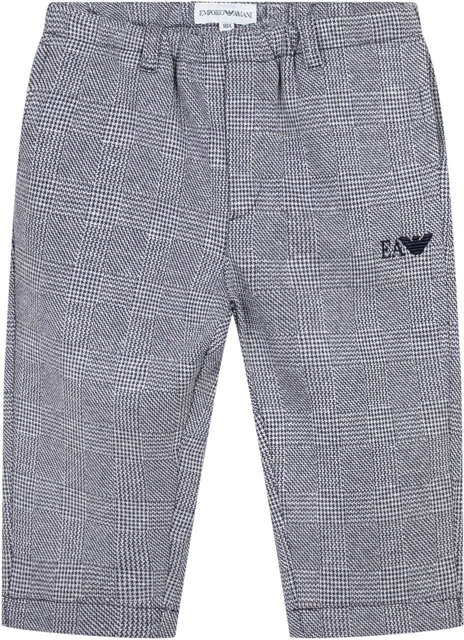 Emporio Armani Emporio Armani Pantaloni a Quadri da Bambino con Logo Grijs