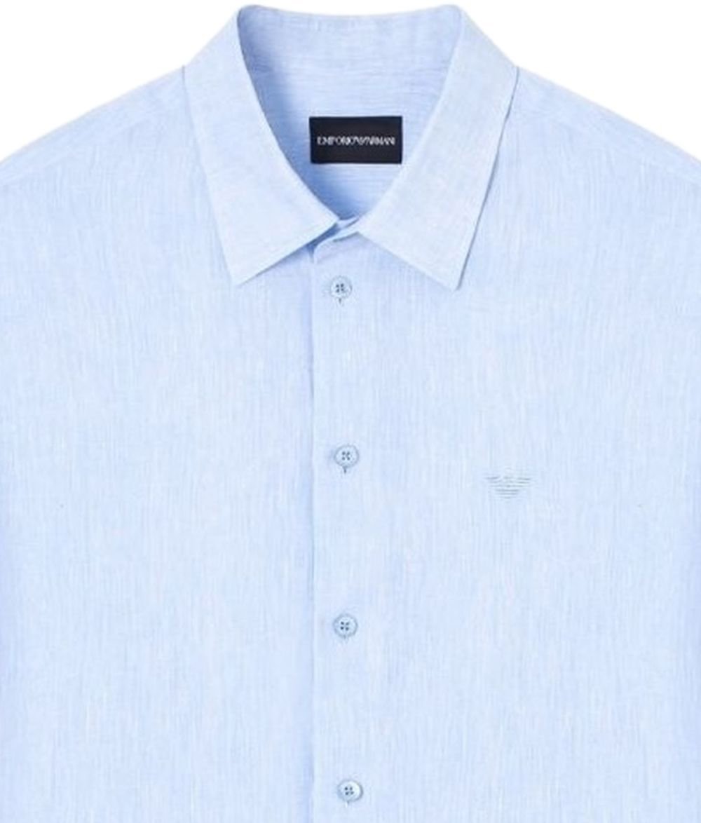 Emporio Armani Shirts Light Blue Lichtblauw