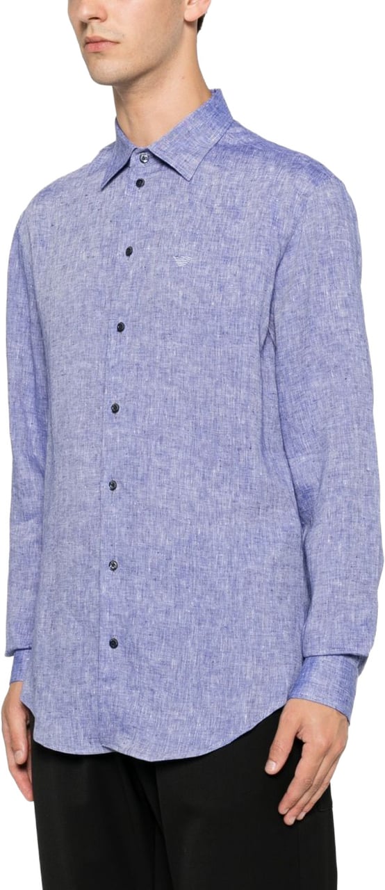 Emporio Armani Shirts Navy Blauw
