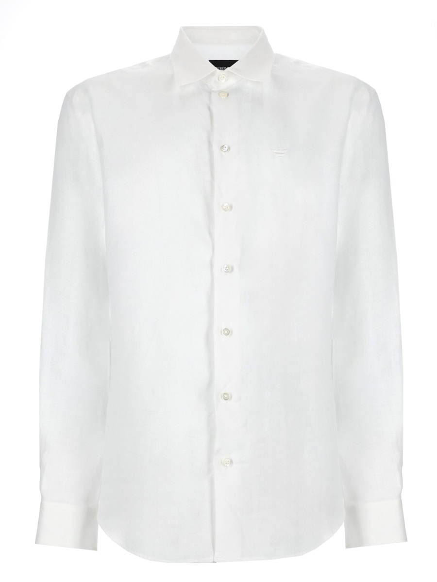 Emporio Armani Pointed Collar Left Chest Shirt Wit