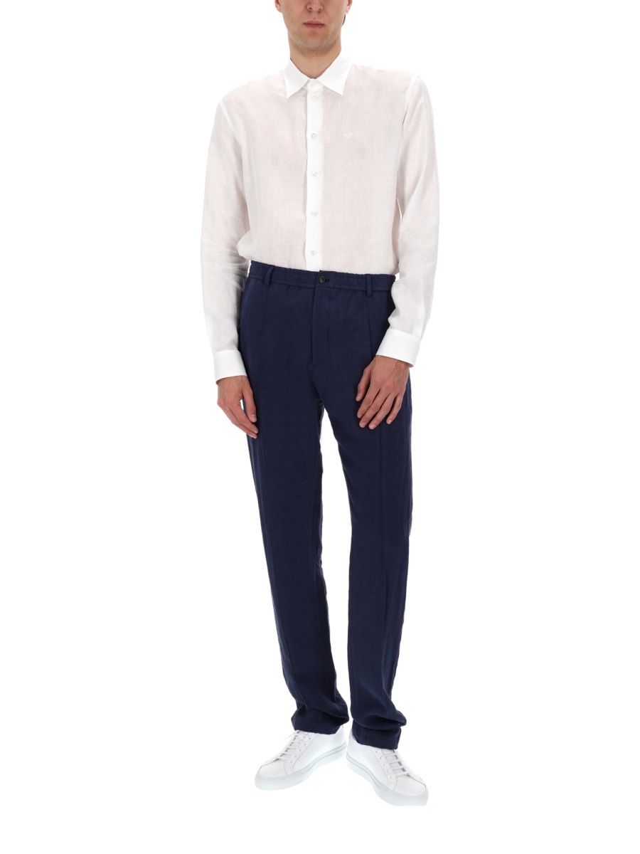 Emporio Armani Pointed Collar Left Chest Shirt Wit
