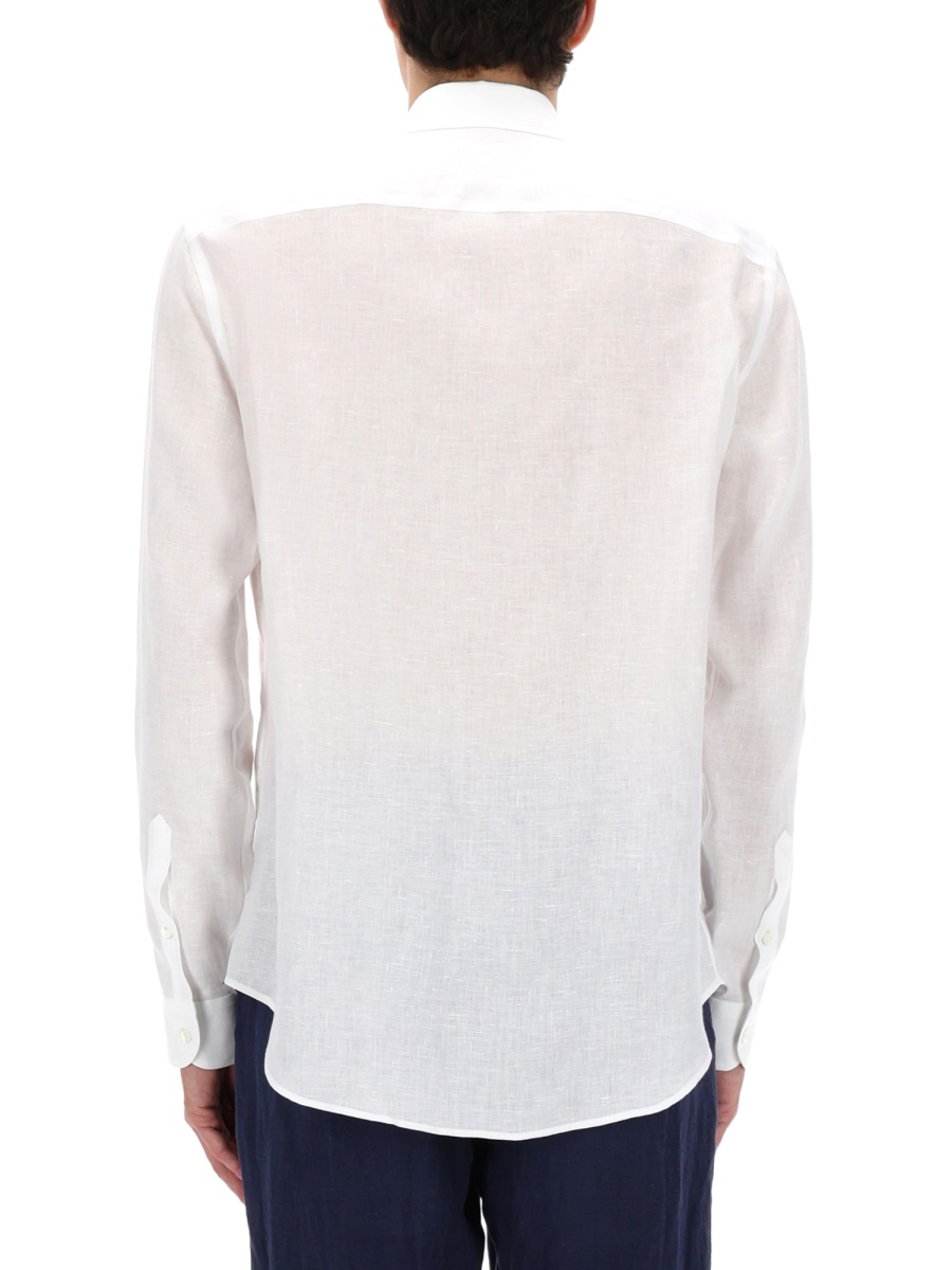 Emporio Armani Pointed Collar Left Chest Shirt Wit