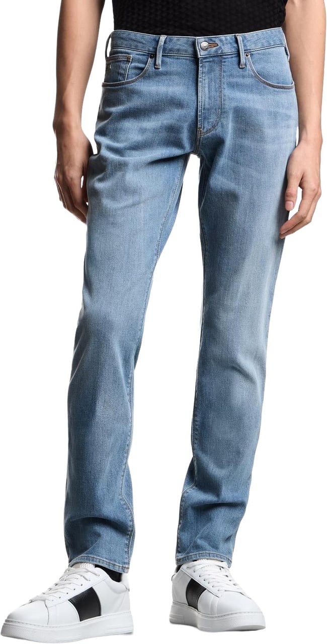 Emporio Armani Heren J06 slim-fit broek Blauw