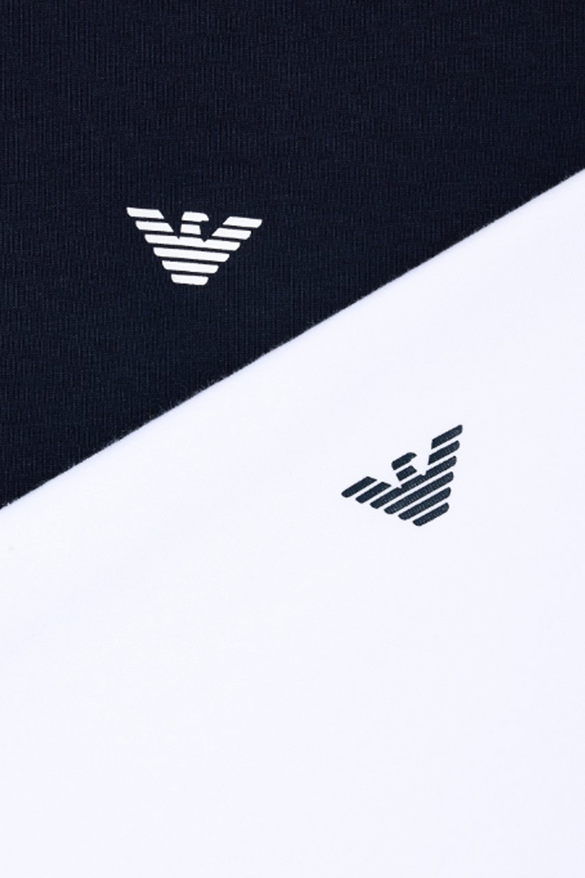 Emporio Armani T-Shirts And Polos Bluewhite Logo Blauw