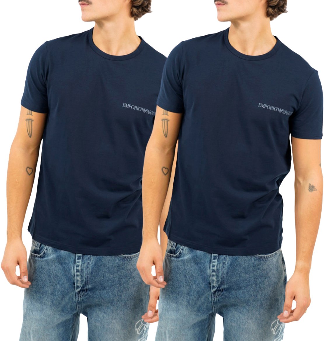 Emporio Armani T-Shirts 2-Pack Blauw