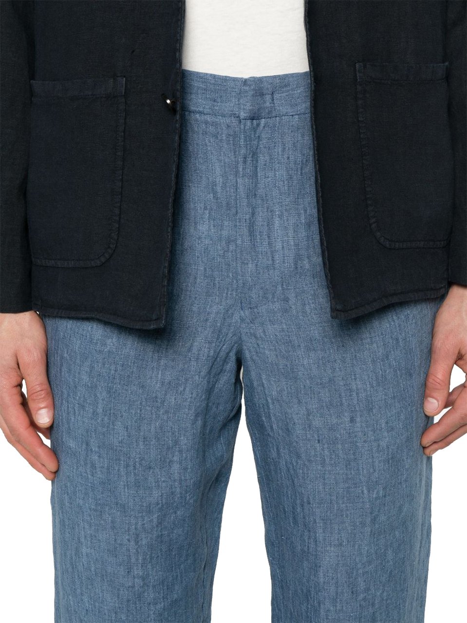 Emporio Armani Trousers Clear Blue Blauw