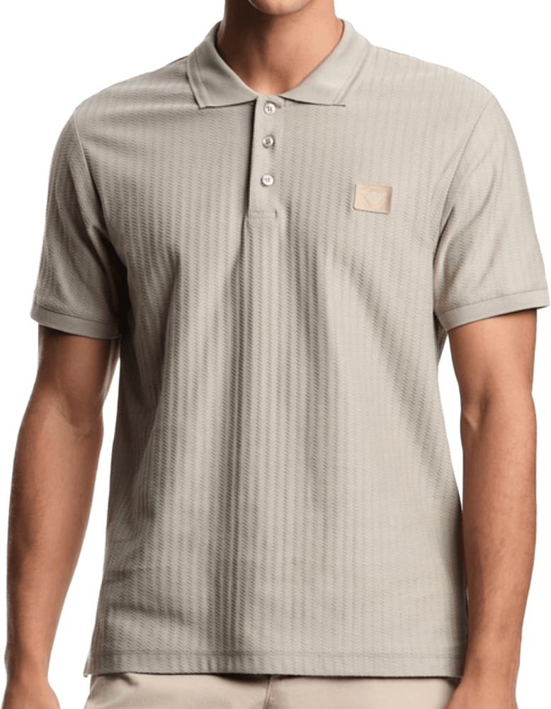 Emporio Armani Satin Label Patch Beach Polo Taupe Taupe